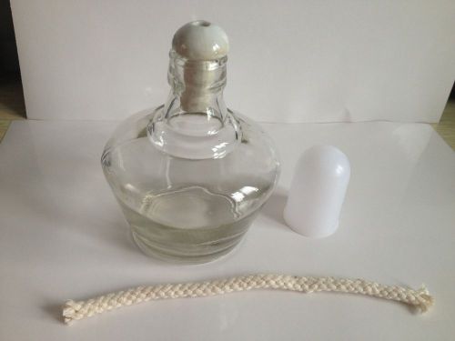 Glass Alcohol Burner Lamp, Wick and Snuffer Cap 150ml