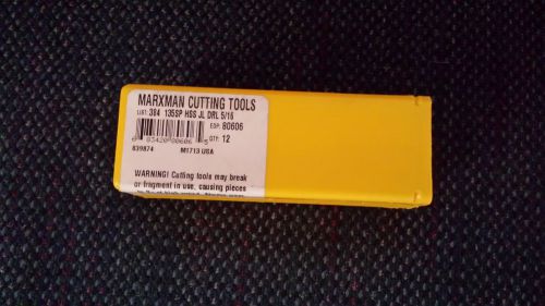 MORSE/MARXMAN 5/16&#034;Jobber HD 135 Deg HSS; Black &amp; Gold USA (1 BOX OF 12)