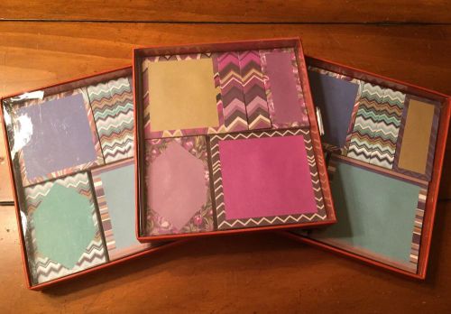 NIB MISSONI for Target Sticky Notes, Blue Via &amp; Passione Set Of 3 Boxes Sold Out