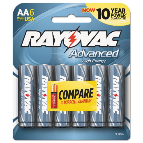 Alkaline High Energy Batteries, AA, 6/Pk