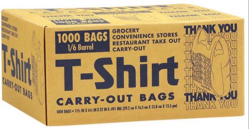 New 1000 T-Shirt Carry Out Retail Plastic Bags Recyclable Grocery Shopping