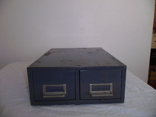 2 Drawer Metal Card Catalog File Cabinet Steelmaster Vintage Industrial #2