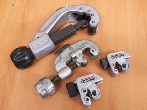 Lot of 4 Ridgid Tube Cutters No.205 No.10 No.104 No.101 Tubing Cutter