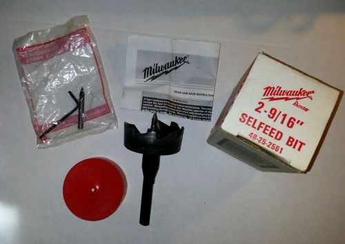 Milwaukee 2-9/16&#034; Selfeed Bit 48-25-2561 Hex Shank 7/16&#034; Fast &amp; Clean Holes