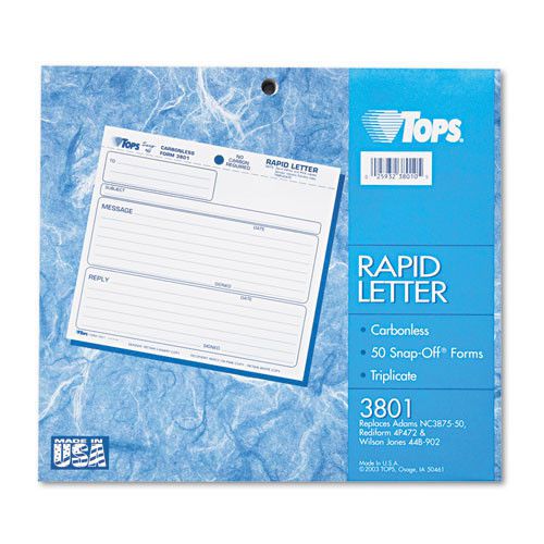 Tops Rapid Letter Message Memos Form