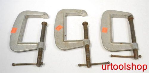 Lot of 3 Aluminum 4 inch C Clamps 0871-50