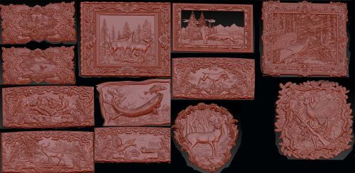 CNC 3d Relief Model 12 Panno STL Huntering them Engraver Mill ArtCam Cut3D 0015