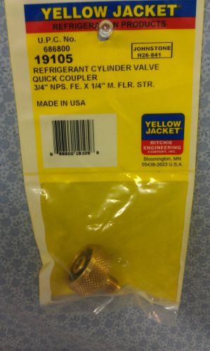 Refrigerant Cylinder Valve Quick Coupler, 3/4&#034; FE. x 1/4&#034; M. FLR. STR. #19105