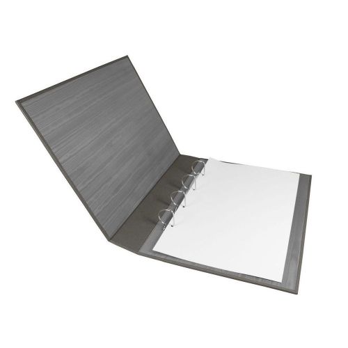 LUCRIN - A3 vertical binder - Granulated Cow Leather - Dark grey