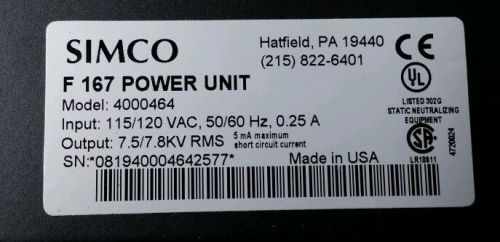 Simco f 167 power unit model 4000464 for sale
