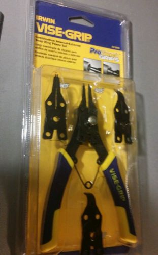 Irwin Vise Grip 2078900 Convertible Snap Ring Plier Set New