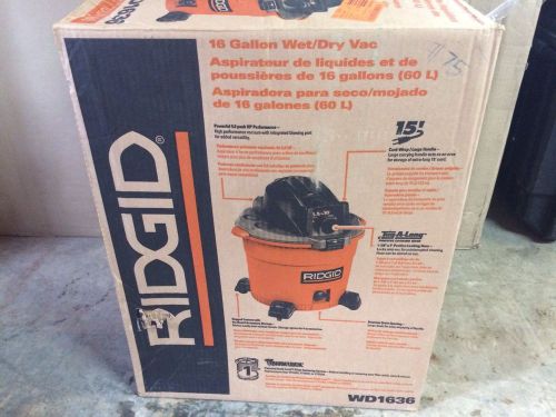 Ridgid 16 gallon shop vac wd1636 portable wet/dry 5.0 hp - nice for sale