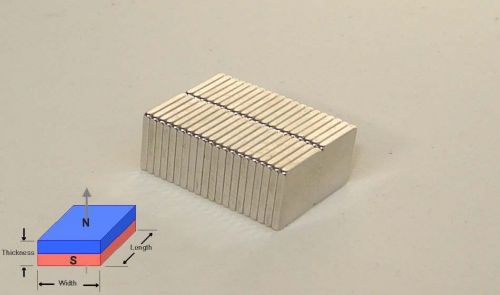 50pcs of Grade N52, 1/4&#034;x 1/4&#034; x 1/32&#034; thick Rare earth Neodymium Block Magnets