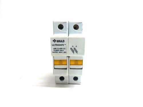 GOULD FUSE BLOCK, USCC21, 2 POLE WITH INDICATORS, 30 AMP, 600V, CLASS CC