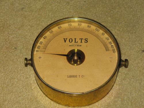 VINTAGE BRASS VOLTS METER - Laborde Y C