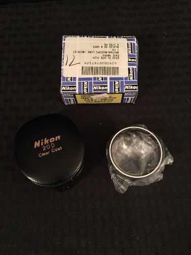 NEW NIKON 20 D Clear Coat Aspherical Ophthalmoscopic Indirect Lens In Case