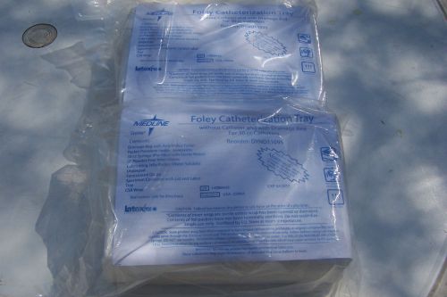 2 Medline Foley catheterization tray w/o catheter &amp; with drainage bag,for 30cc