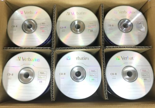 Verbatim CD-R CDR 52x Logo Recordable Disc 80Min 700MB Plastic Wrap 600pcs 97488