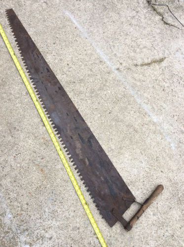 Antique 2 man crosscut saw wood large old primitive steampunk for sale