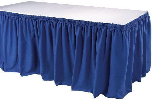 Phoenix 17-1/2-Feet Table Skirting, Shirred, Royal Blue