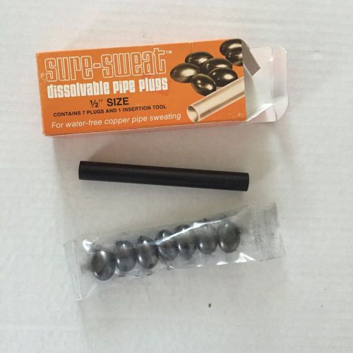 Sure Sweat Dissolvable Pipe Plugs 1/2&#034;