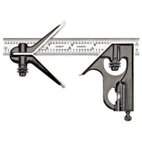 STARRETT 3 Piece Combination Square Set C33HC-6-4R Blade Length 6&#039;&#039; Reversible