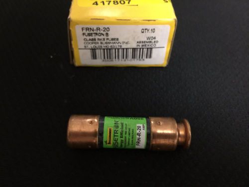 &#034;new&#034; box of 2 fusetron frn-r-20 20amp 250volt dual-element time delay fuses for sale