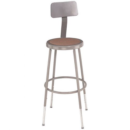 NPS Round Hardboard 18-gauge Stainless-steel-frame Stool with Backrest