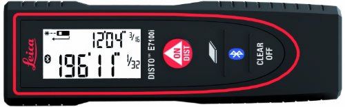 Leica Geosystems E7100i 200ft Range, Laser Distance Measurer, Black/Red