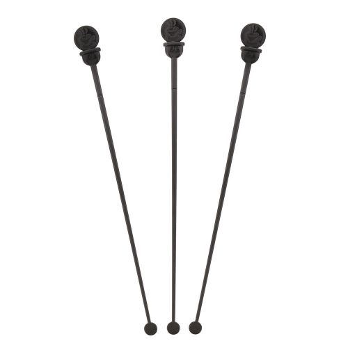 Stix-To-Go Black Stir N Plug Stix, Package of 200, STRNPLUG-BK