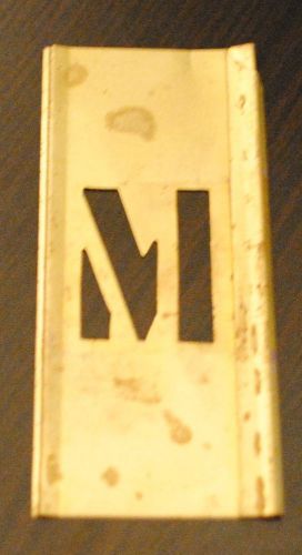 BRAND NEW 3/4&#034; REUSABLE INTERLOCKING BRASS STENCIL LETTER &#034;M&#034;