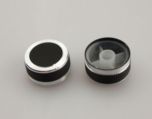 2 x Aluminum Knob Insert Type 26mmDx13mmH With Plastic Knurl For 6mm Shaft