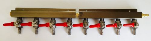 Beer tap kegerator co2 nitrogen gas regulator 8 way spliter kegerator 5/16&#034; barb for sale