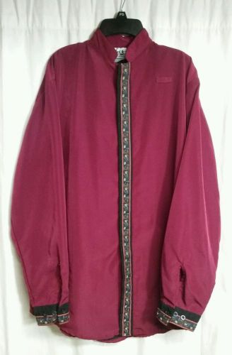 Long Sleeve Kitchen Cook Chef Waiter Waitress Coat Uniform Maroon