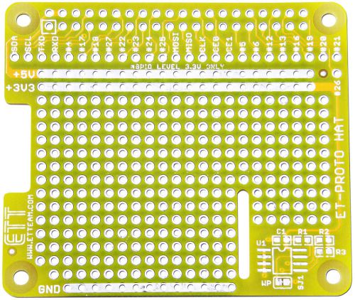 Proto For Hat Shield Raspberry Pi Model A+, Model B+, 2 Model B and 3 Model B