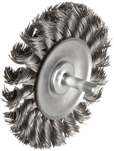 Weiler standard wire wheel brush, round shank, steel, partial twist knotted, for sale