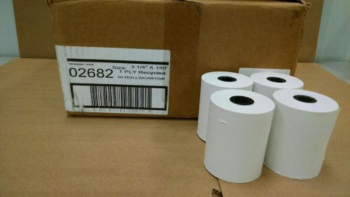 3 1/4 x 150&#039; Bond POS/Cash Register/Receipt Tape Paper Rolls - 50 rolls per case