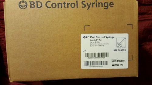 BECTON DICKINSON BD 10ML CONTROL SYRINGE LUER-LOK IRRIGATION REF 309695 BOX 25