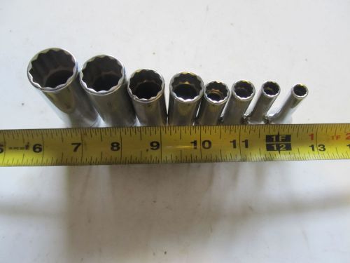 Aircraft tools 8 Snap On sockets 3/8&#034; drive 12 pt