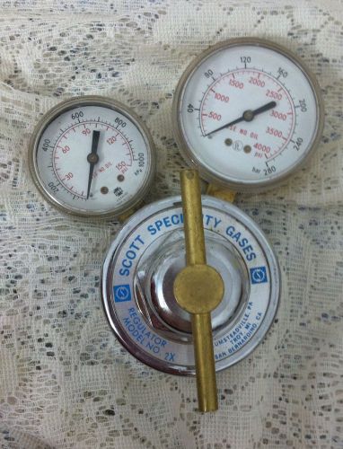 Scott Specialty Gas Regulator 150 Psi 4000 Psi Gauges Brass Acetylene Regulator