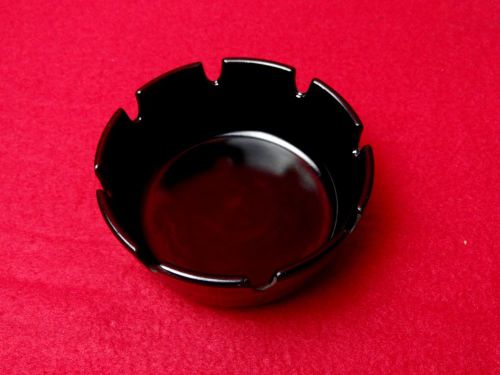 LOT OF 10 TableCraft ST363B-1 3-7/8&#034; Black Plastic Stacking Ashtray