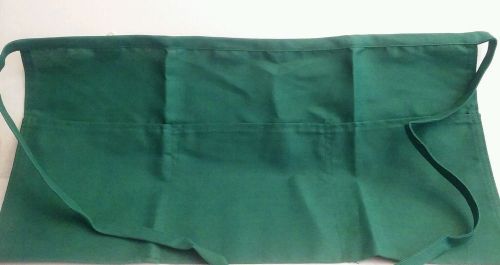 APRON Chef 3-Pocket Server Waist Apron UNISEX GREEN USA MADE!