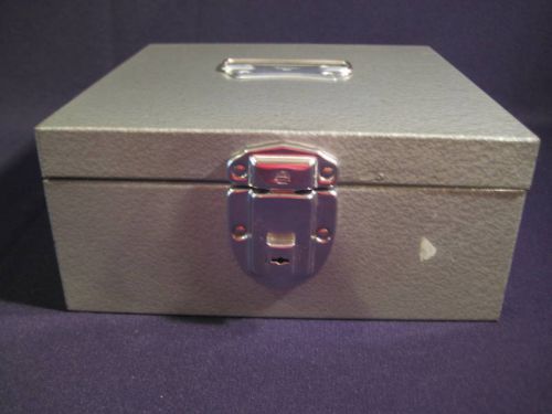 Vintage Steel File Cash Box SWANCO Metal with Center Divider &amp; 2 Keys