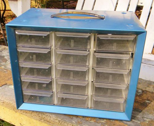 Vintage AKRO MILS 15 Drawer Plastic Small Parts Storage Organizer Sewing METAL