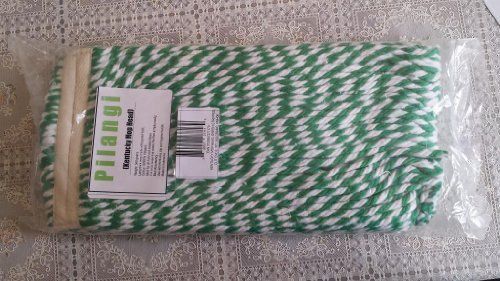 Highly absorbant, kentucky mop head-cut end, green stripped, 340 grams for sale