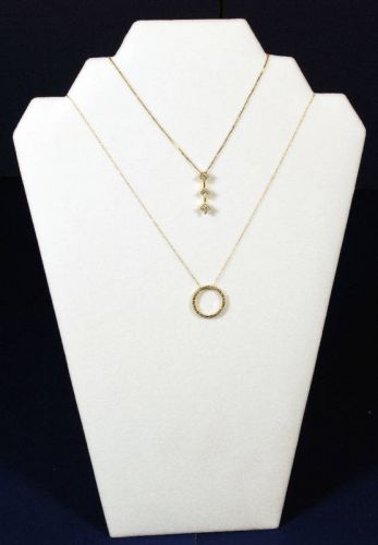 1 WHITE 13&#034; VELVET NECKLACE PENDANT JEWELRY DISPLAYS