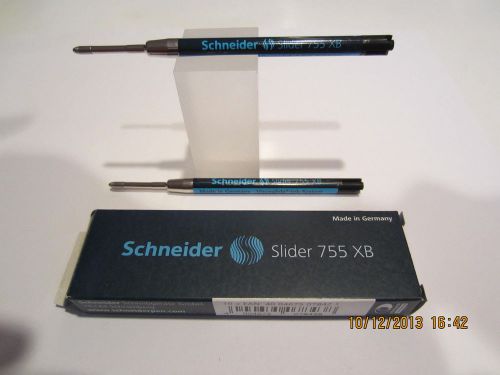 2 SCHNEIDER VISCOGLIDE 755 BALLPOINT REFILL- EXTRA BROAD- BLACK-WATERPROOF-