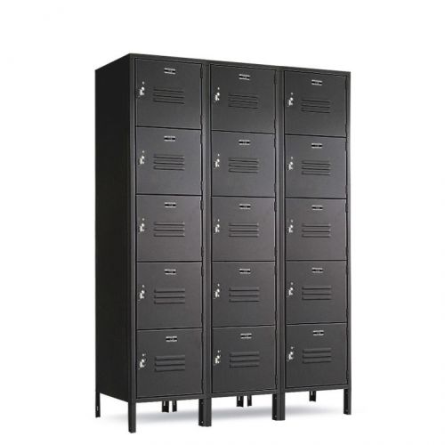 Metal employee lockers 15 box set 36&#034;w x 18&#034;d x 60&#034;h free shipping!!! for sale