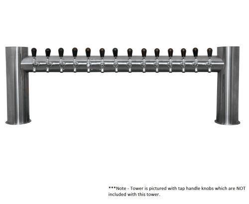 14 Faucet Double Pedestal Pass Thru Draft Beer Tower - Glycol Cooled- Commercial