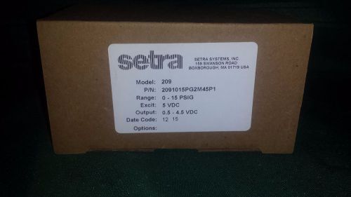 Setra 209 p/n 2091015pg2m45p1 0-15psig 5vdc 0.5-4.5 vdc